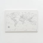 World Map on Canvas - White - SJB-DIAMOND ELITES