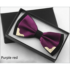 White Men Elegant Polyester Butterfly Bowtie Metal Corners Wedding Bowtie Party Bow Ties Stevvex