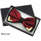 White Men Elegant Polyester Butterfly Bowtie Metal Corners Wedding Bowtie Party Bow Ties Stevvex