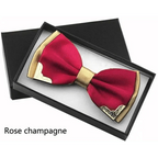 White Men Elegant Polyester Butterfly Bowtie Metal Corners Wedding Bowtie Party Bow Ties Stevvex