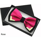 White Men Elegant Polyester Butterfly Bowtie Metal Corners Wedding Bowtie Party Bow Ties Stevvex