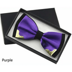 White Men Elegant Polyester Butterfly Bowtie Metal Corners Wedding Bowtie Party Bow Ties Stevvex