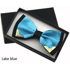 White Men Elegant Polyester Butterfly Bowtie Metal Corners Wedding Bowtie Party Bow Ties Stevvex