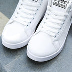 White Men Winter Plush Shoes Boys Comfort Sneakers Leather High Top Sneakers Trendy Style Casual Shoes Fashion Sneakers Breathable Comfort Walking Shoes For Mens Stevvex