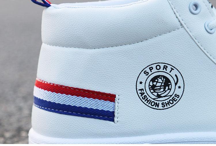 White Men Winter Plush Shoes Boys Comfort Sneakers Leather High Top Sneakers Trendy Style Casual Shoes Fashion Sneakers Breathable Comfort Walking Shoes For Mens Stevvex