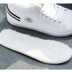 White Men Winter Plush Shoes Boys Comfort Sneakers Leather High Top Sneakers Trendy Style Casual Shoes Fashion Sneakers Breathable Comfort Walking Shoes For Mens Stevvex