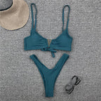 White Push Up Woman Swimsuit Bikini Set Two Piece Smocked Swimsuits Ruffle Off Shoulder Bathing Suit With High Waist Bottoms New Summer Beach Bikini Set Solid Swimming Suit For Women Swimwear Bathing Suit Stevvex