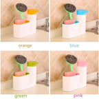 White Smart Kitchen Soap Dispenser Bathroom Accessories Liquid Soap Dispenser Simple Storage Box With Tank 3 IN 1 Cleaning Sponge Brush Holder Soap Pump Kitchen Gadgets