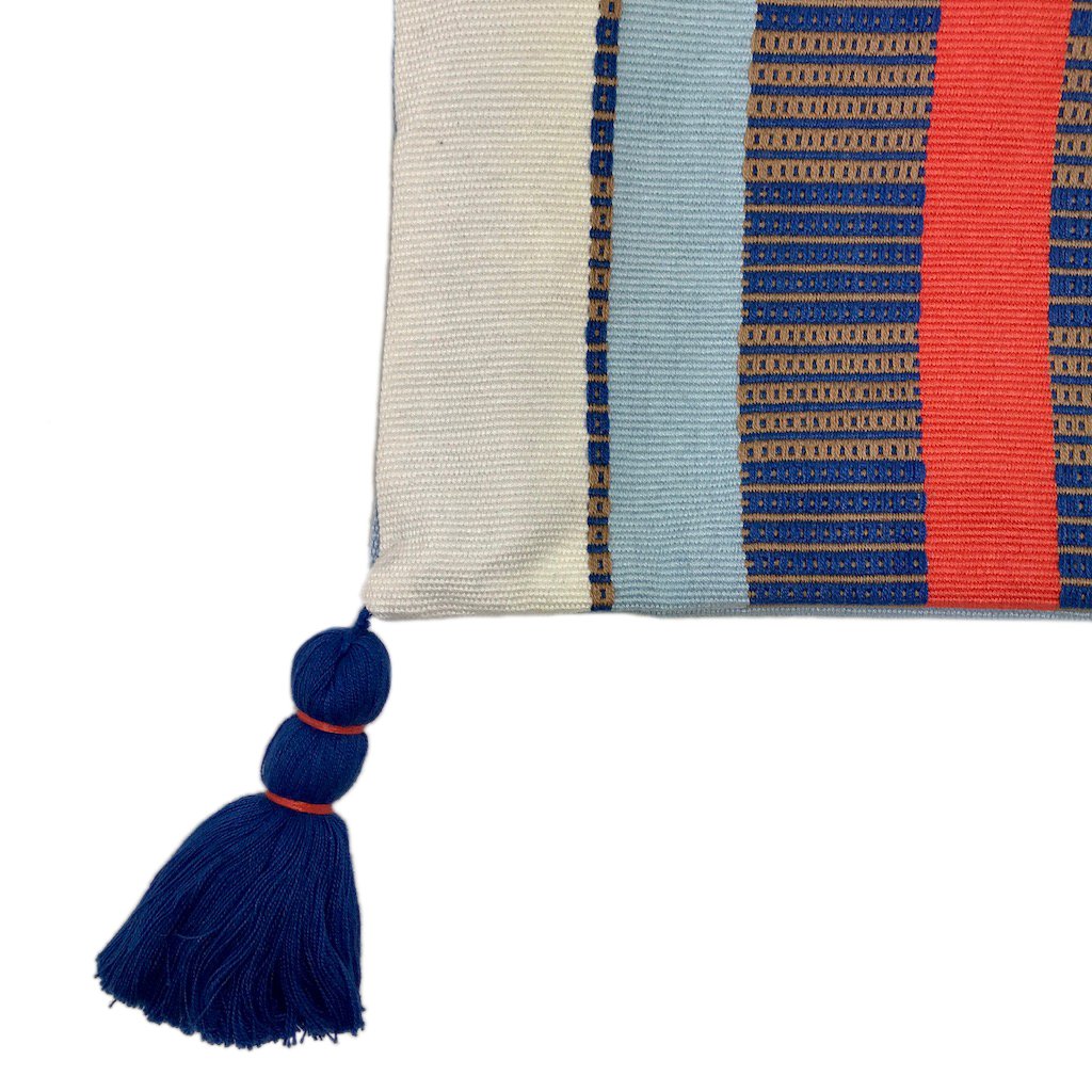 White Striped Handwoven Backstrap Clutch - Guatemalan Artisan Small Boho Purse BandsCo Straps