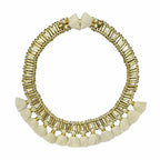 Tassel Collar Necklace Boho Statement Temple-Inspired Cotton Tassel