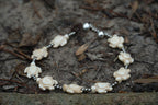 White Turtle Boho Silver Anklet Adjustable Beach Bracelet
