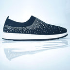 White Womens Crystal Sneakers Spring Autumn Casual Zipper Flat Shoes Non-slip Breathable Outdoor Espadrilles Breathable Mesh Simple Design Slip-On Shoes Women Mesh Casual Espadrilles Stevvex