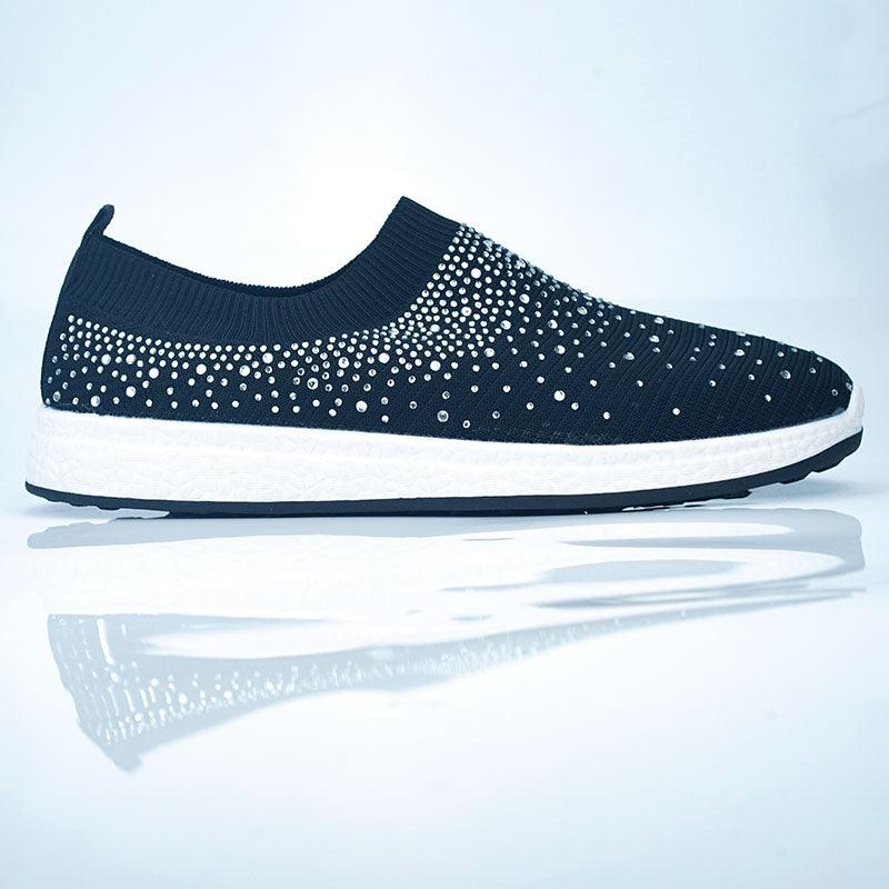 White Womens Crystal Sneakers Spring Autumn Casual Zipper Flat Shoes Non-slip Breathable Outdoor Espadrilles Breathable Mesh Simple Design Slip-On Shoes Women Mesh Casual Espadrilles Stevvex