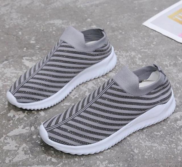 White Womens Crystal Sneakers Spring Autumn Casual Zipper Flat Shoes Non-slip Breathable Outdoor Espadrilles Breathable Mesh Simple Design Slip-On Shoes Women Mesh Casual Espadrilles Stevvex