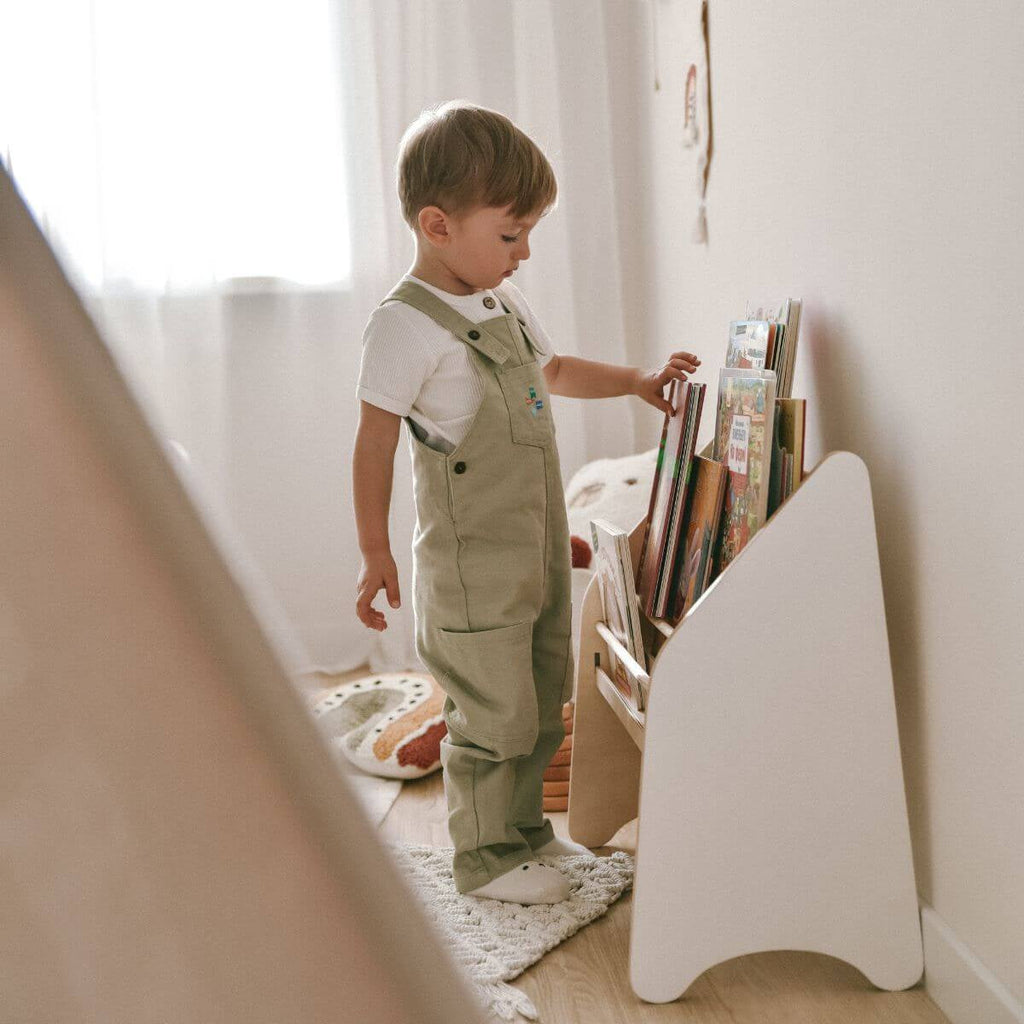 Wooden Montessori Bookshelf White - SJB-DIAMOND ELITES