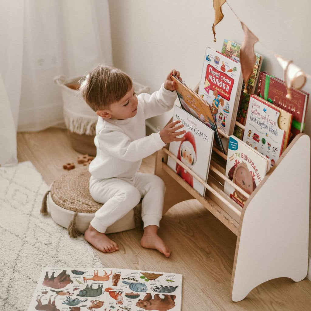Wooden Montessori Bookshelf Natural - SJB-DIAMOND ELITES
