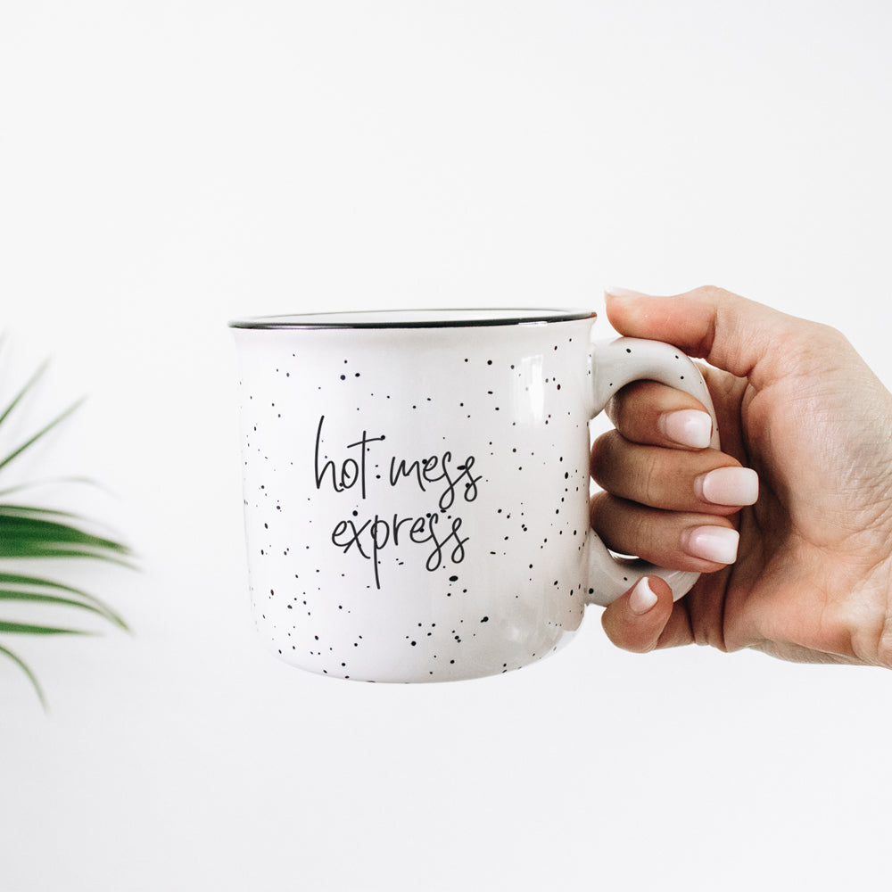 Hot Mess Express Oversized Campfire Mug Black Rim Limited Edition, Double-Sided BandsCo Straps