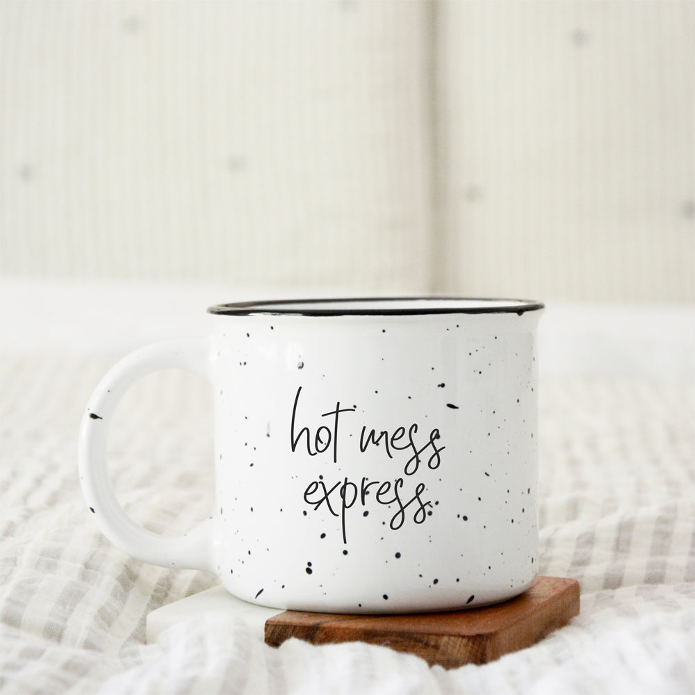 Hot Mess Express Oversized Campfire Mug Black Rim Limited Edition, Double-Sided BandsCo Straps