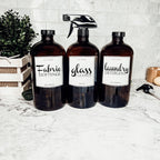 32 Oz Amber Glass Reusable Dispenser Bottle For Soap Laundry Mouthwash Refillable Pump Included BandsCo Straps