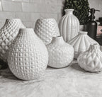 Whitney Ceramic Vases White Artisan Decorative Vase Set Or Single For Mantel BandsCo Straps