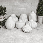 Whitney Ceramic Vases White Artisan Decorative Vase Set Or Single For Mantel BandsCo Straps