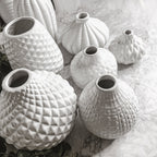 Whitney Ceramic Vases White Artisan Decorative Vase Set Or Single For Mantel BandsCo Straps
