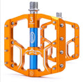 Wide Flat Mountain Road Cycling Bicycle Bike Pedal 3 Sealed Bearings 9/16 in Aluminum With Removable Antiskid Cleats Mountain Bike Pedal Platform Flat Bicycle Pedals Aluminum Alloy Non-Slip Metal Bike Pedals With 3 Bearings For Road Stevvex