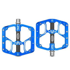 Wide Flat Mountain Road Cycling Bicycle Bike Pedal 3 Sealed Bearings 9/16 in Aluminum With Removable Antiskid Cleats Mountain Bike Pedal Platform Flat Bicycle Pedals Aluminum Alloy Non-Slip Metal Bike Pedals With 3 Bearings For Road Stevvex