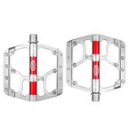 Wide Flat Mountain Road Cycling Bicycle Bike Pedal 3 Sealed Bearings 9/16 in Aluminum With Removable Antiskid Cleats Mountain Bike Pedal Platform Flat Bicycle Pedals Aluminum Alloy Non-Slip Metal Bike Pedals With 3 Bearings For Road Stevvex