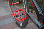 Wide Flat Mountain Road Cycling Bicycle Bike Pedal 3 Sealed Bearings 9/16 in Aluminum With Removable Antiskid Cleats Mountain Bike Pedal Platform Flat Bicycle Pedals Aluminum Alloy Non-Slip Metal Bike Pedals With 3 Bearings For Road Stevvex