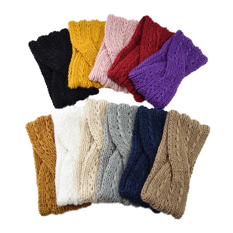 Wide Knitted Headband Bows Knotted Winter Women Turban Hair Accessories For Girls Lady Soft Knitting Winter Headbands Gorgeous Hair Accessories For Women Stevvex