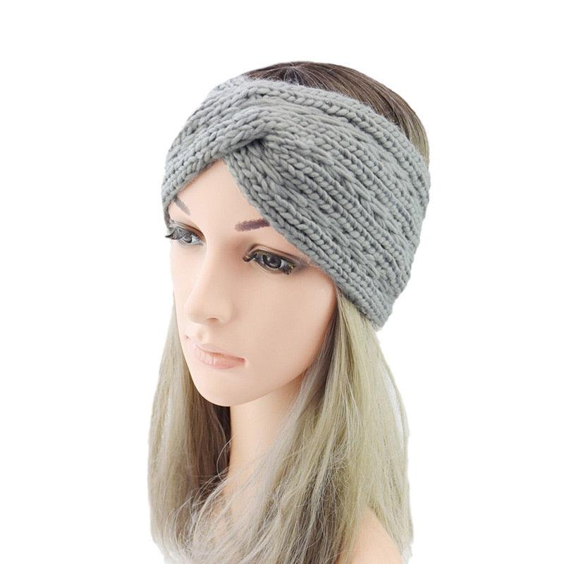Wide Knitted Headband Bows Knotted Winter Women Turban Hair Accessories For Girls Lady Soft Knitting Winter Headbands Gorgeous Hair Accessories For Women Stevvex