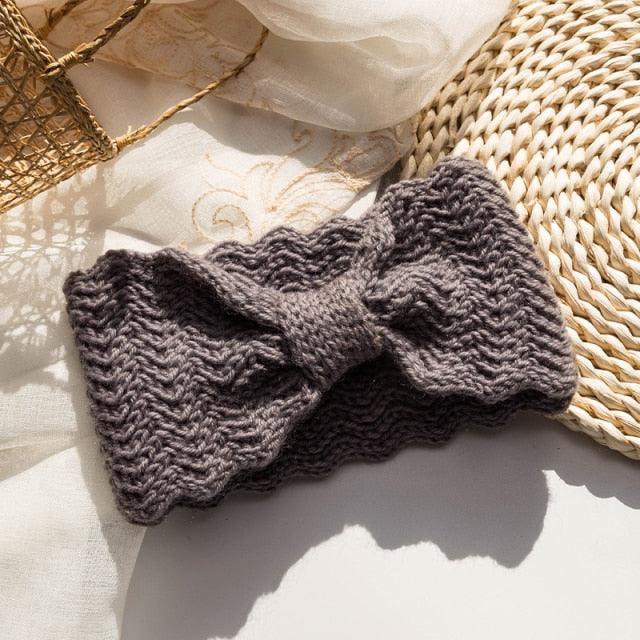 Wide Knitted Headband Bows Knotted Winter Women Turban Hair Accessories For Girls Lady Soft Knitting Winter Headbands Gorgeous Hair Accessories For Women Stevvex