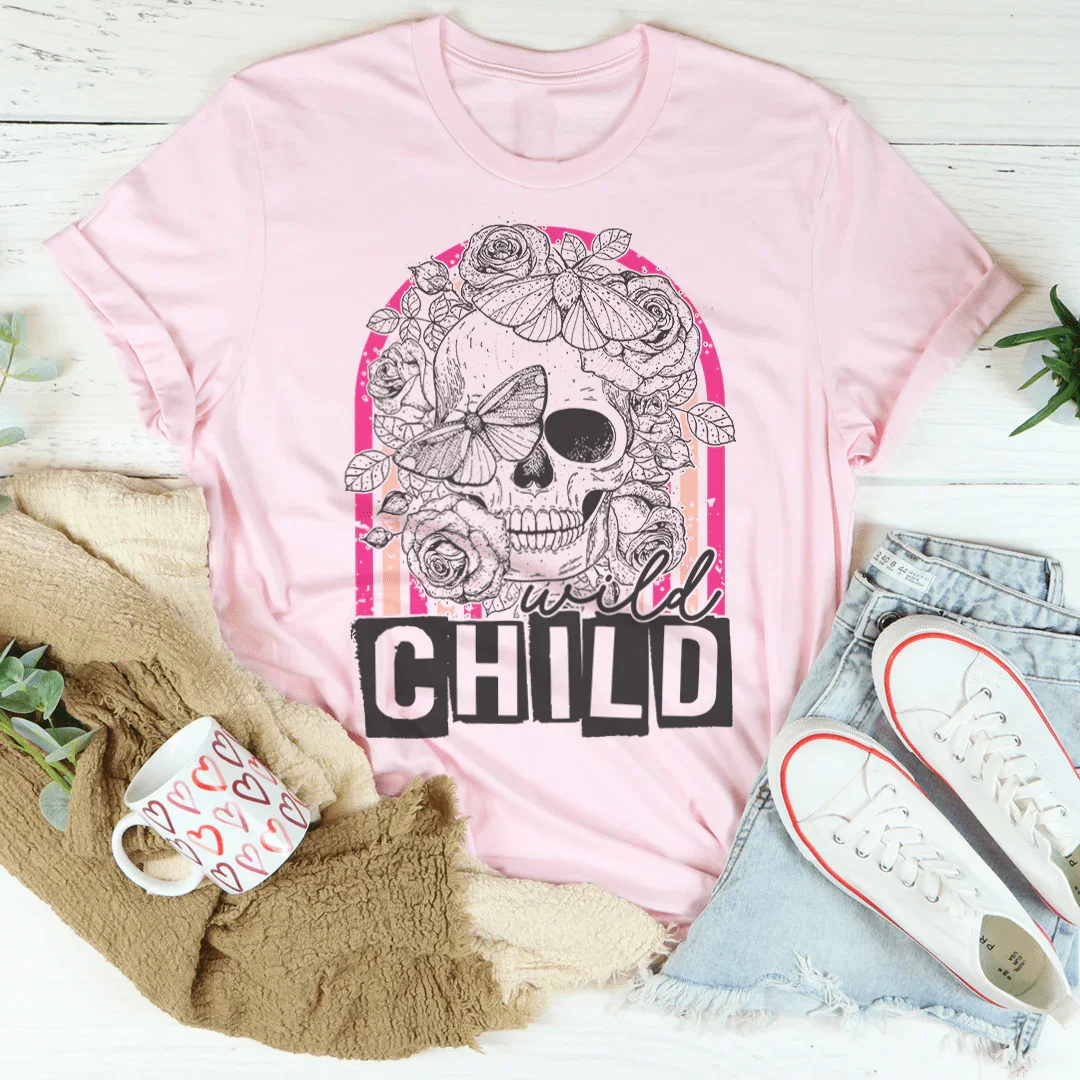 Wild Child Skull Tee Peachy Sunday