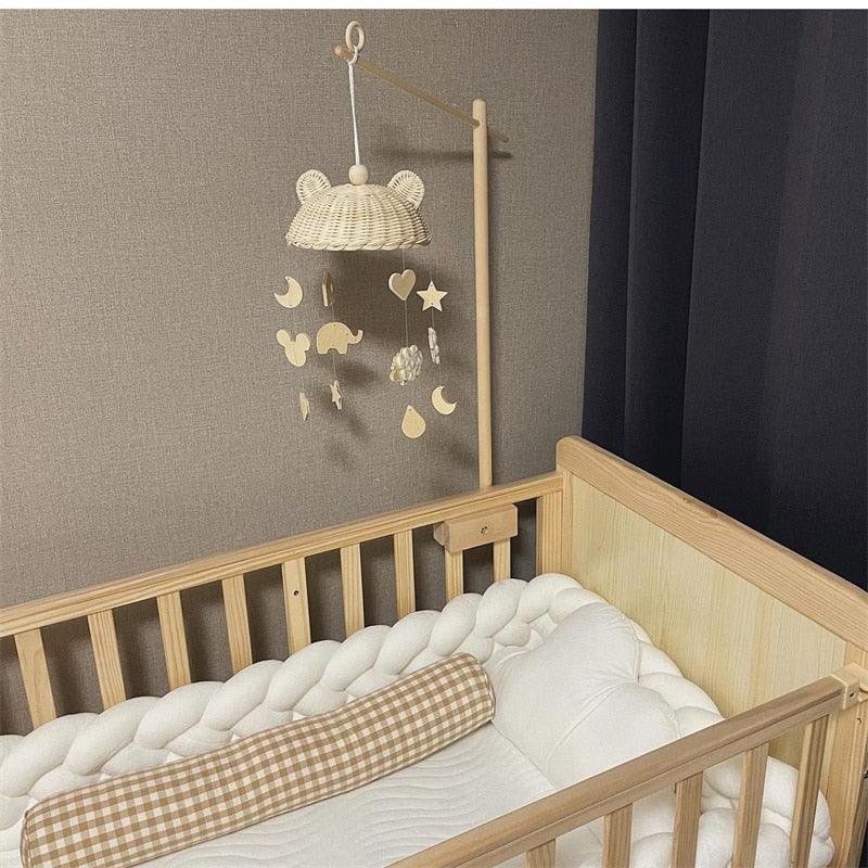Wind Chime With Wooden Pendant Kids Room Decoration Wall Hanging Ornaments Clouds and Stars Sooth Pendant Toy  Nursery Decoration Gift for Newborn Boys and Girls Stevvex