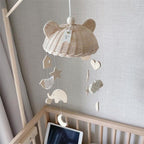 Wind Chime With Wooden Pendant Kids Room Decoration Wall Hanging Ornaments Clouds and Stars Sooth Pendant Toy  Nursery Decoration Gift for Newborn Boys and Girls Stevvex