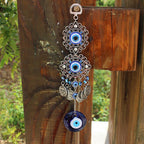Wind Chimes Evil Eye Pendants Home Wall Hanging Decor Blessing Protection Gift Blue Evil Eye Wall Hanging Ornament With Round Eye Design Metal Home Decor Protection And Good Luck Charm Gift Blessing Protection Gift  Dream Catcher Blue Rhinestone Stevvex