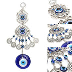 Wind Chimes Evil Eye Pendants Home Wall Hanging Decor Blessing Protection Gift Blue Evil Eye Wall Hanging Ornament With Round Eye Design Metal Home Decor Protection And Good Luck Charm Gift Blessing Protection Gift  Dream Catcher Blue Rhinestone Stevvex
