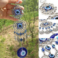 Wind Chimes Evil Eye Pendants Home Wall Hanging Decor Blessing Protection Gift Blue Evil Eye Wall Hanging Ornament With Round Eye Design Metal Home Decor Protection And Good Luck Charm Gift Blessing Protection Gift  Dream Catcher Blue Rhinestone Stevvex