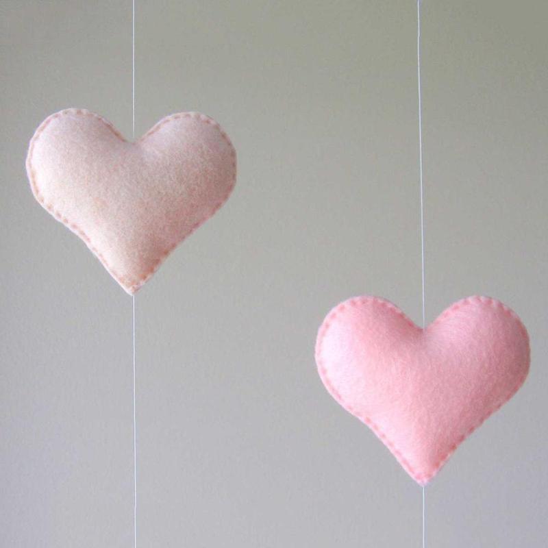 Wind Chimes Handmade Cloud Felt Love Pendant Baby Children Cloud Bed Bell Mobile Crib Jewelry Creative Pendant  Bedroom Loving Ceiling Hanging Heart Decor Girls Wind Chime Nursery Decoration Stevvex