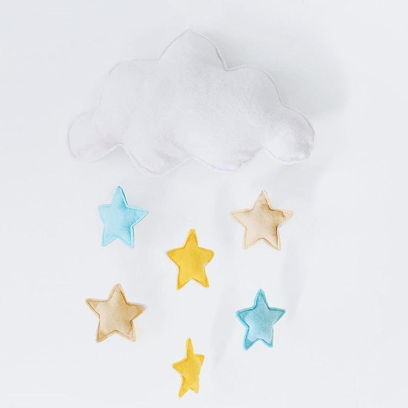 Wind Chimes Handmade Cloud Felt Love Pendant Baby Children Cloud Bed Bell Mobile Crib Jewelry Creative Pendant  Bedroom Loving Ceiling Hanging Heart Decor Girls Wind Chime Nursery Decoration Stevvex