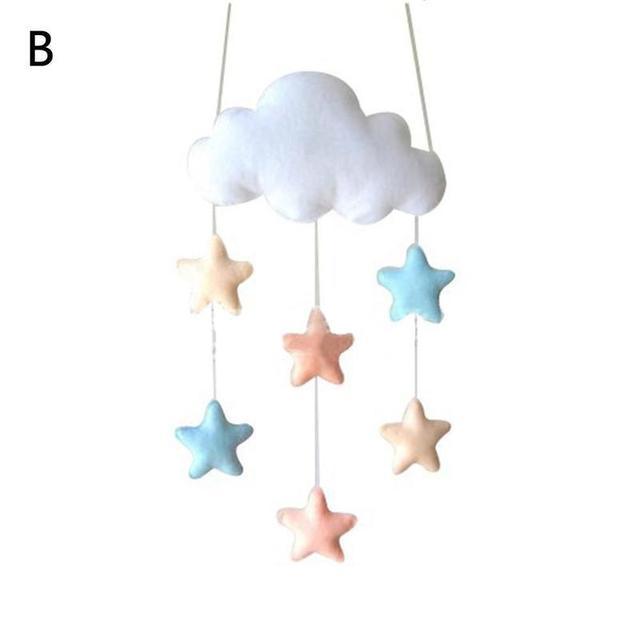 Wind Chimes Handmade Cloud Felt Love Pendant Baby Children Cloud Bed Bell Mobile Crib Jewelry Creative Pendant  Bedroom Loving Ceiling Hanging Heart Decor Girls Wind Chime Nursery Decoration Stevvex