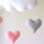 Wind Chimes Handmade Cloud Felt Love Pendant Baby Children Cloud Bed Bell Mobile Crib Jewelry Creative Pendant  Bedroom Loving Ceiling Hanging Heart Decor Girls Wind Chime Nursery Decoration Stevvex