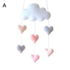 Wind Chimes Handmade Cloud Felt Love Pendant Baby Children Cloud Bed Bell Mobile Crib Jewelry Creative Pendant  Bedroom Loving Ceiling Hanging Heart Decor Girls Wind Chime Nursery Decoration Stevvex
