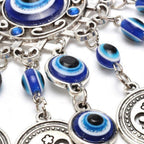 Wind Chimes Turkey Blue Evil Eye (Nazar) Amulet Pendants Home Blessing Protection Gift Ornaments Dream Catcher Blue Rhinestone Wall Hanging Home Decor Ornament Protection Good Luck Blessing Gift Stevvex