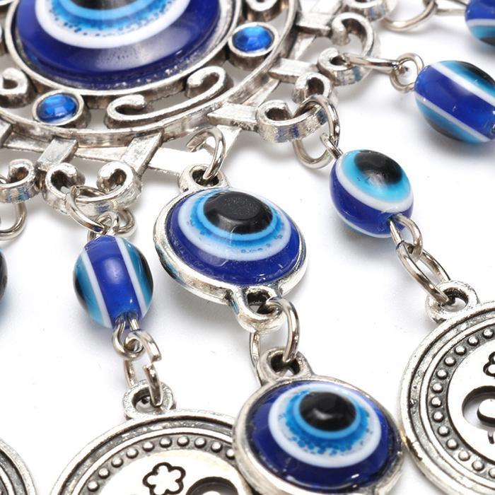 Wind Chimes Turkey Blue Evil Eye (Nazar) Amulet Pendants Home Blessing Protection Gift Ornaments Dream Catcher Blue Rhinestone Wall Hanging Home Decor Ornament Protection Good Luck Blessing Gift Stevvex