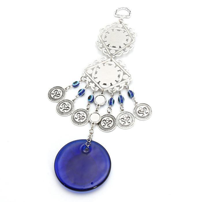 Wind Chimes Turkey Blue Evil Eye (Nazar) Amulet Pendants Home Blessing Protection Gift Ornaments Dream Catcher Blue Rhinestone Wall Hanging Home Decor Ornament Protection Good Luck Blessing Gift Stevvex