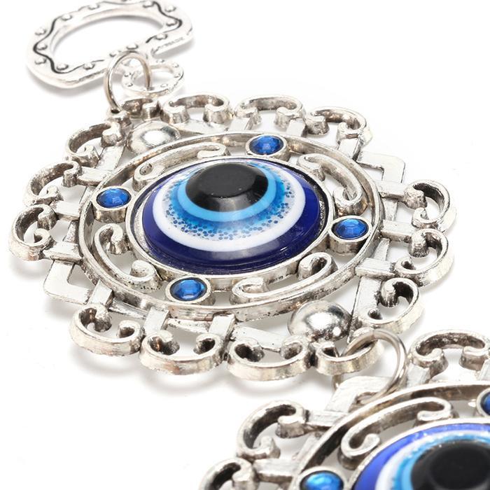 Wind Chimes Turkey Blue Evil Eye (Nazar) Amulet Pendants Home Blessing Protection Gift Ornaments Dream Catcher Blue Rhinestone Wall Hanging Home Decor Ornament Protection Good Luck Blessing Gift Stevvex