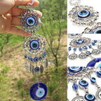Wind Chimes Turkey Blue Evil Eye (Nazar) Amulet Pendants Home Blessing Protection Gift Ornaments Dream Catcher Blue Rhinestone Wall Hanging Home Decor Ornament Protection Good Luck Blessing Gift Stevvex