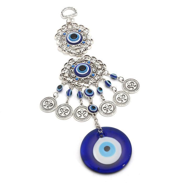 Wind Chimes Turkey Blue Evil Eye (Nazar) Amulet Pendants Home Blessing Protection Gift Ornaments Dream Catcher Blue Rhinestone Wall Hanging Home Decor Ornament Protection Good Luck Blessing Gift Stevvex